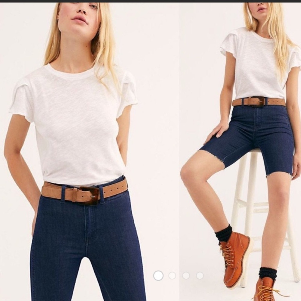 Nwt free people so Chic Biker Short blue Jean 27